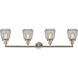 Franklin Restoration Chatham 4 Light 42 inch Brushed Satin Nickel Bath Vanity Light Wall Light in Clear Glass, Franklin Restoration