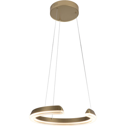 Solaire LED 15.7 inch Satin Antique Brass Pendant Ceiling Light