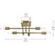 Script 8 Light 19 inch Satin Gold Flush Mount Ceiling Light