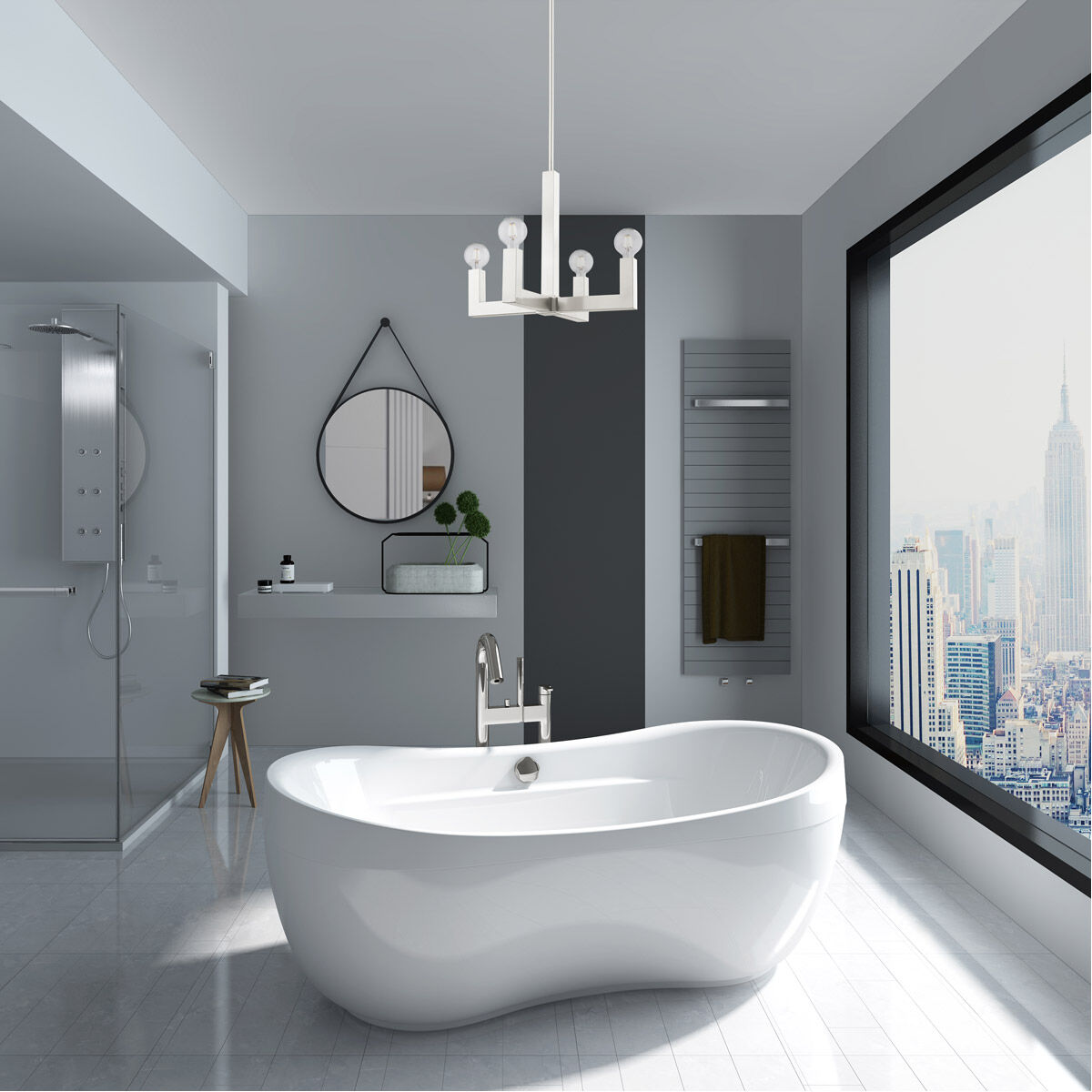 Solna 4 Light 20 inch Brushed Nickel Chandelier Ceiling Light