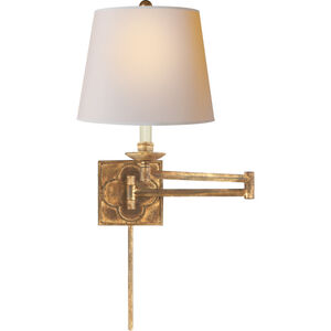 Suzanne Kasler Griffith 24 inch 100.00 watt Gilded Iron Swing Arm Wall Light in Natural Paper