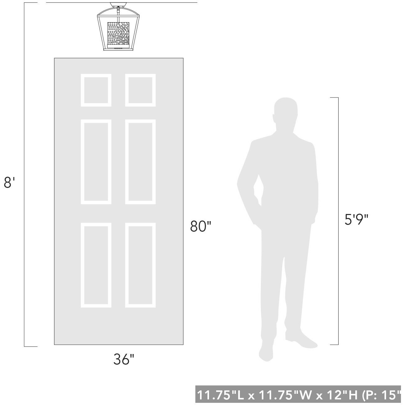 Mercer 3 Light 11.75 inch Matte Black/Chrome Semi-Flush Mount Ceiling Light, Convertible