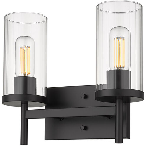 Winslett 2 Light 13 inch Matte Black Vanity Lighting Wall Light