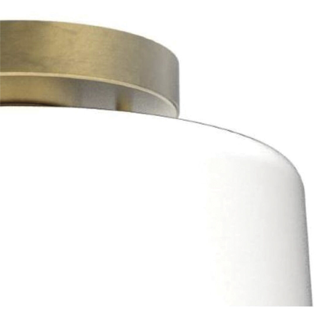 Fiero 1 Light 10 inch Matte White Semi Flush Mount Ceiling Light