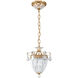 Bagatelle 3 Light 10.5 inch French Gold Mini Pendant Ceiling Light in Heritage