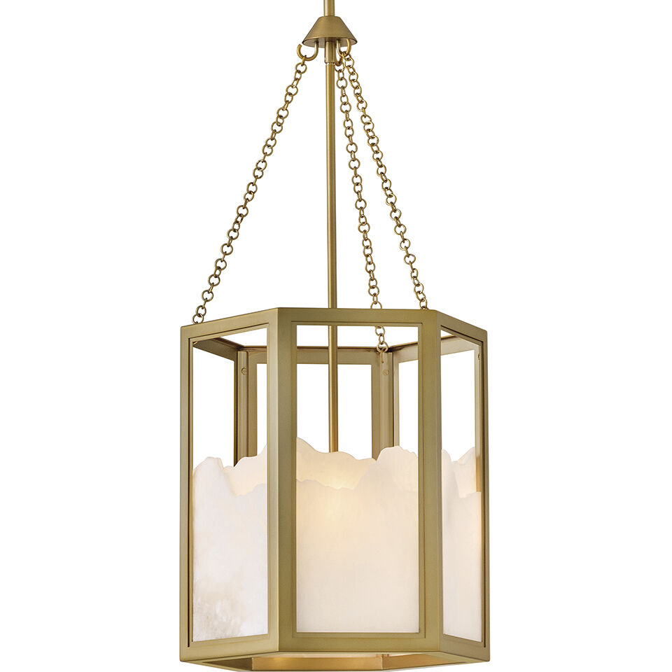 Veleta 3 Light 15 inch Lacquered Brass Pendant Ceiling Light