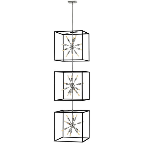 Lisa McDennon Aros 36 Light 20 inch Black with Polished Nickel Indoor Chandelier Ceiling Light in Black/Polished Nickel