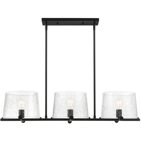 Matteson 3 Light 38 inch Matte Black Island Pendant Ceiling Light