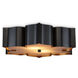Grand Lotus 2 Light 19 inch Satin Black/Contemporary Gold Flush Mount Ceiling Light