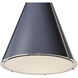 French Maid 3 Light 25.5 inch Blue and Polished Nickel Chandelier Ceiling Light