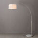 Scallop 92 inch 14 watt Satin Nickel and White Arc Floor Lamp Portable Light