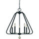 Triangulum 5 Light 25 inch Matte Black Dining Chandelier Ceiling Light