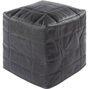 Barrington 18 inch Black Pouf, Cube
