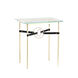 Equus 25.1 X 22 inch Modern Brass and Soft Gold Side Table in Leather Black, Modern Brass/Soft Gold