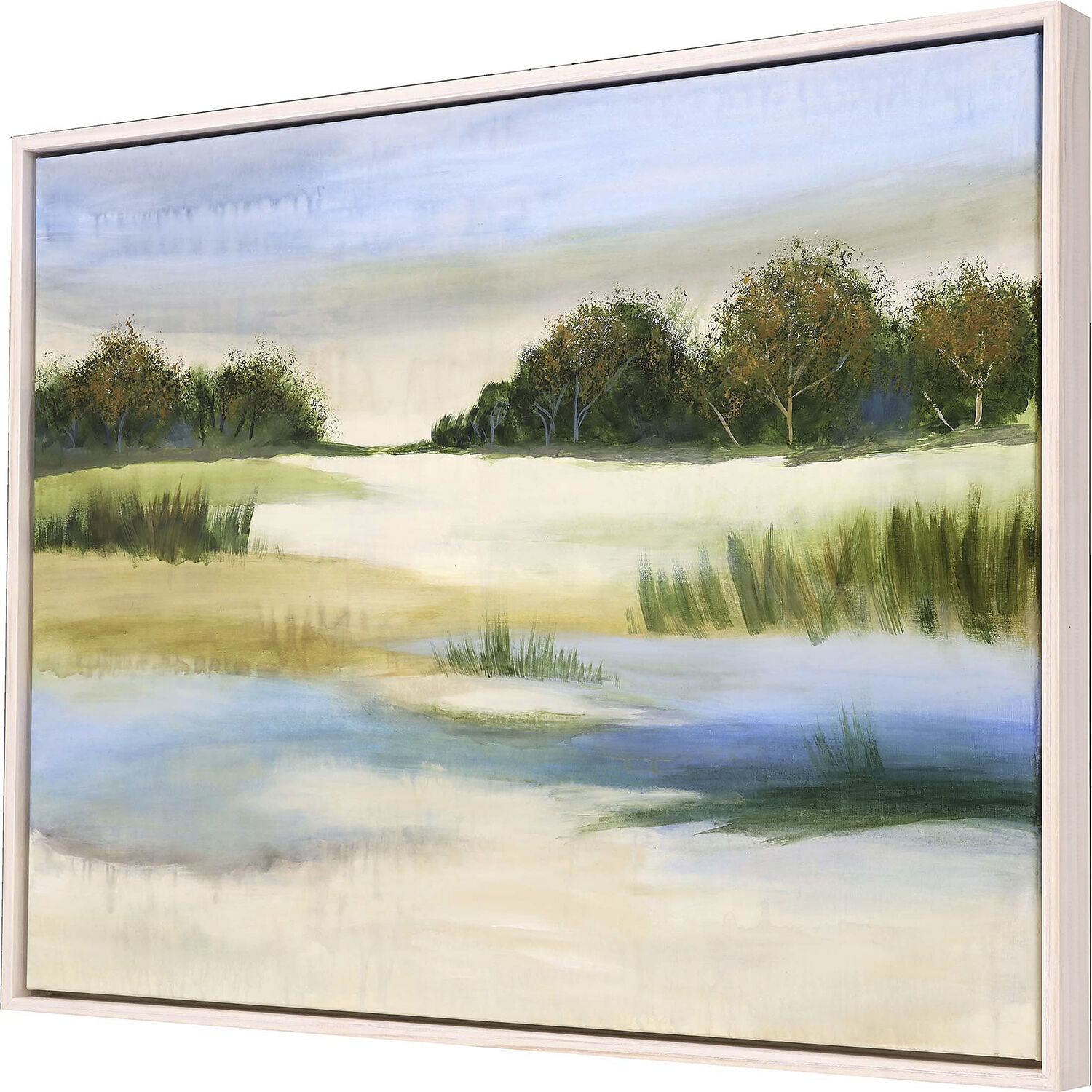 Soft Focus Green and Blue and White and Yellow Canvas, The Studio