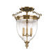 Hanover 3 Light 11 inch Aged Brass Semi Flush Ceiling Light