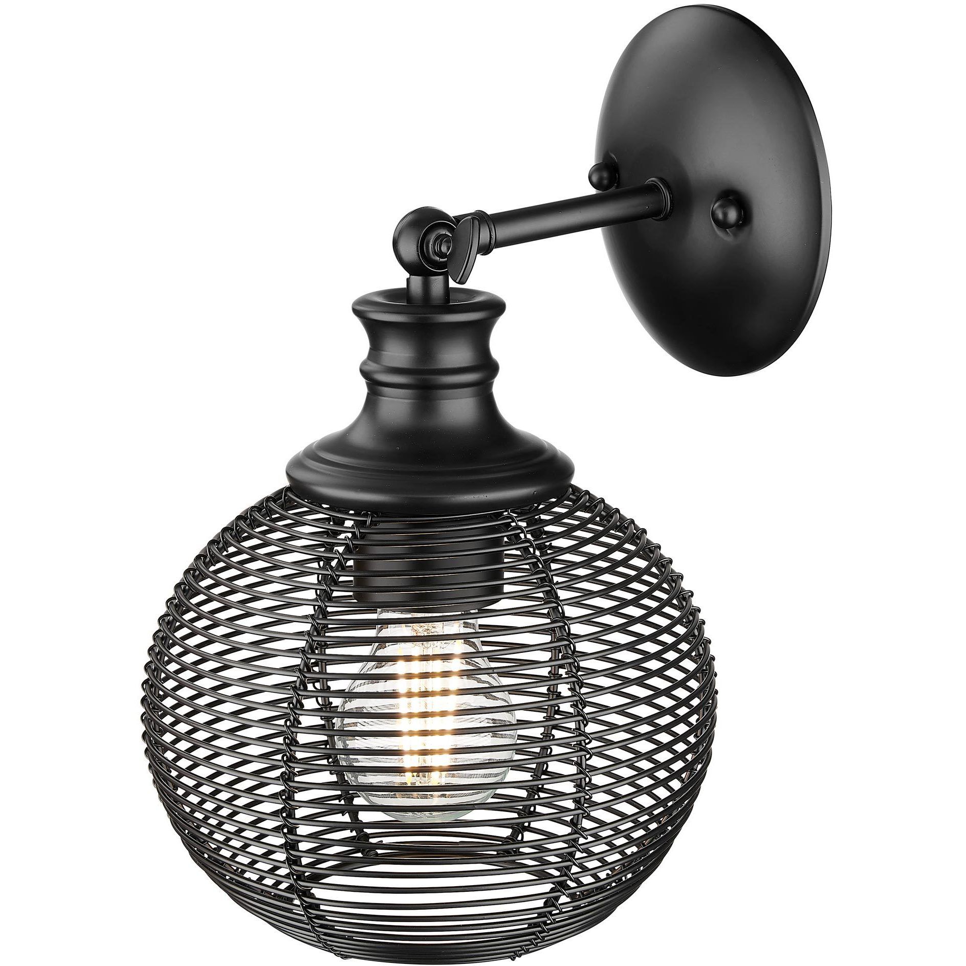 Calypso 1 Light 7.5 inch Matte Black Wall Sconce Wall Light