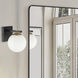 Vivaldi 1 Light 6 inch Matte Black with Aged Brass Decorative Wall Sconce Wall Light in Matte Black and Aged Brass