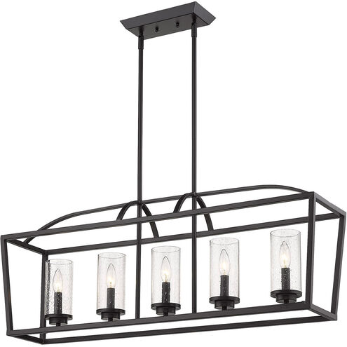 Mercer 5 Light 38 inch Matte Black Linear Pendant Ceiling Light in Matte Black/Matte Black