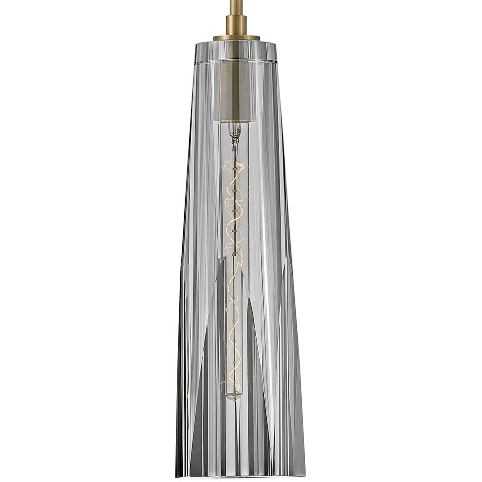 Cosette LED 5 inch Heritage Brass Pendant Ceiling Light in Heritage Brass / Smoke