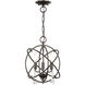 Aria 3 Light 12 inch English Bronze Convertible Mini Chandelier/Ceiling Mount Ceiling Light