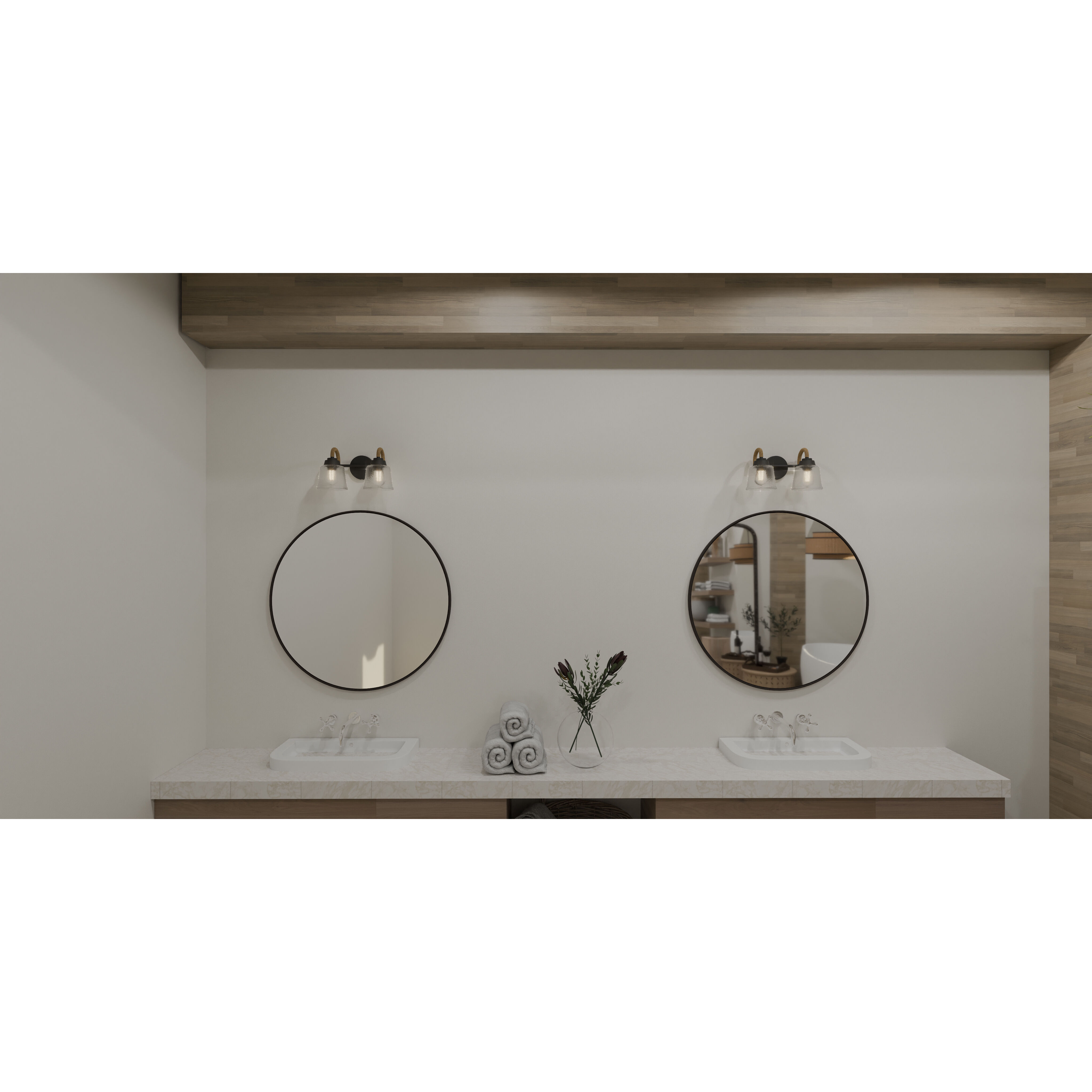 Seabreeze 2 Light 14.5 inch Matte Black Bath Light Wall Light, Medium