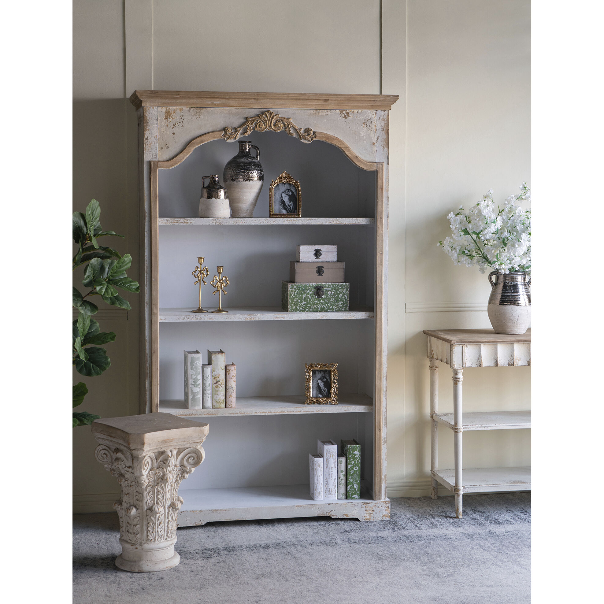 Anita White/Beige Bookshelf