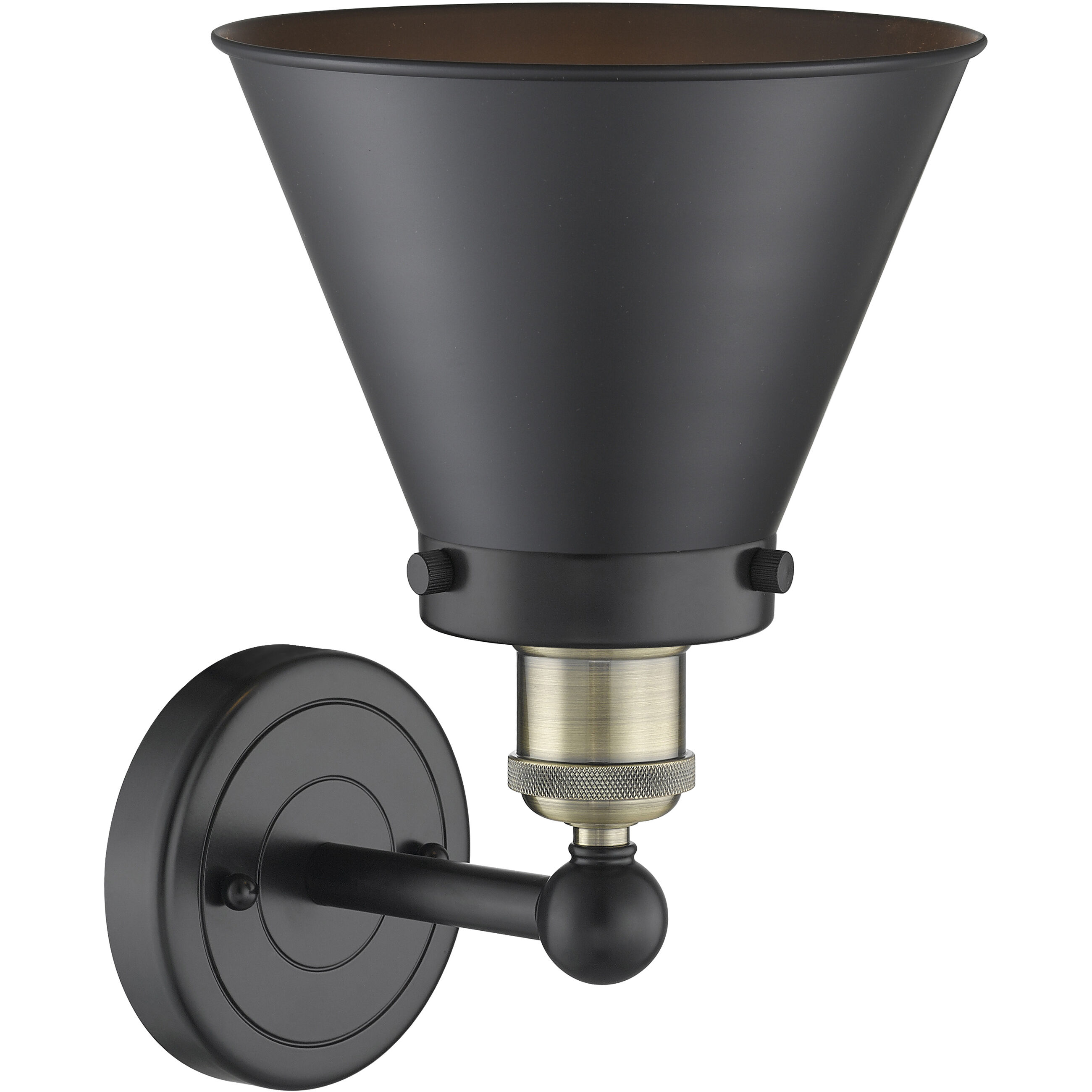 Appalachian 1 Light 8 inch Black Antique Brass Sconce Wall Light in Matte Black