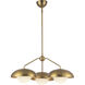 Alora Mood Rubio 3 Light 27.75 inch Aged Gold/Opal Matte Glass Chandelier Ceiling Light
