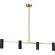 Zentro 4 Light 48 inch Satin Brass Linear Chandelier Ceiling Light in Incandescent