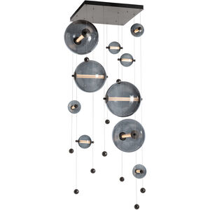 Abacus LED 35.5 inch Dark Smoke Pendant Ceiling Light in Abacus Cool Grey, Square