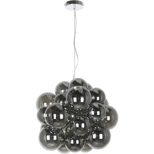 Comet 6 Light 20 inch Smoke with Polished Chrome Chandelier Ceiling Light