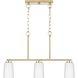 Adley 3 Light 26 inch Satin Brass Linear Chandelier Ceiling Light