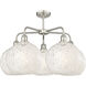 Ballston White Mouchette 5 Light 28 inch Satin Nickel Stem Hung Chandelier Ceiling Light