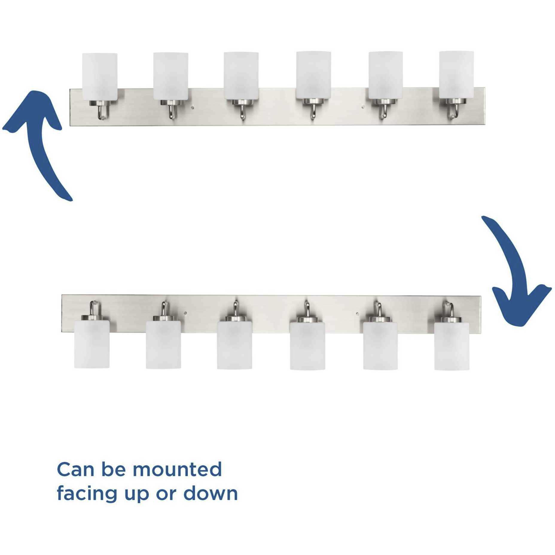 Merry 6 Light 48 inch Brushed Nickel Bath Vanity Light Wall Light