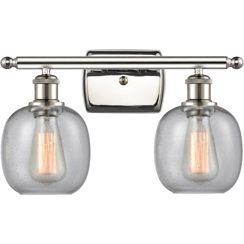 Ballston Belfast 2 Light 16 inch Polished Nickel Bath Vanity Light Wall Light in Seedy Glass, Ballston