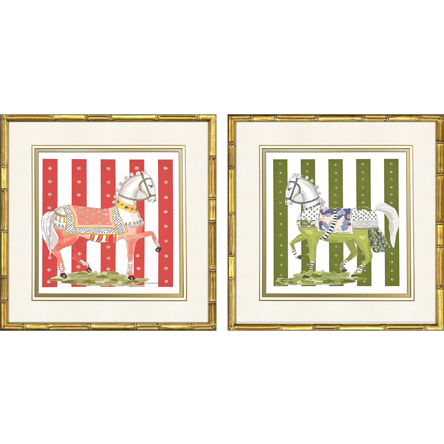 High Stepping Multi and Blue and Green and Red Framed Art