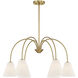 Modern 6 Light 30 inch Natural Brass Chandelier Ceiling Light