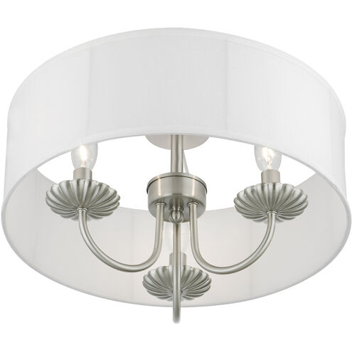 Brookdale 3 Light 16 inch Brushed Nickel Semi-Flush Mount Ceiling Light