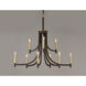 Lyndon 9 Light 32 inch Bronze and Antique Brass Chandelier Ceiling Light
