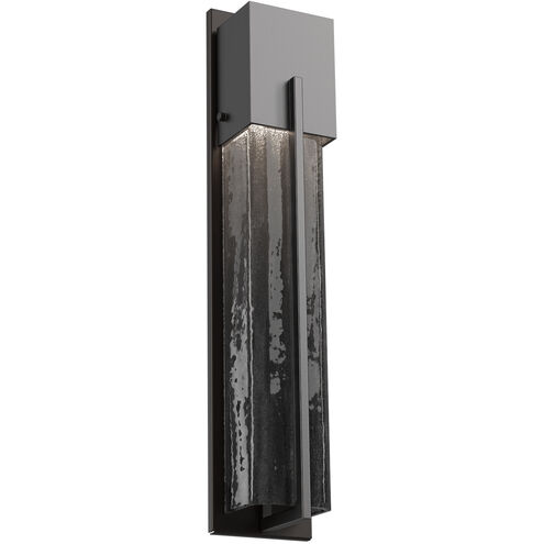 Outdoor Square Motif LED 23 inch Argento Grey Outdoor Sconce in 3000K LED, Smoke Granite, Tall Square
