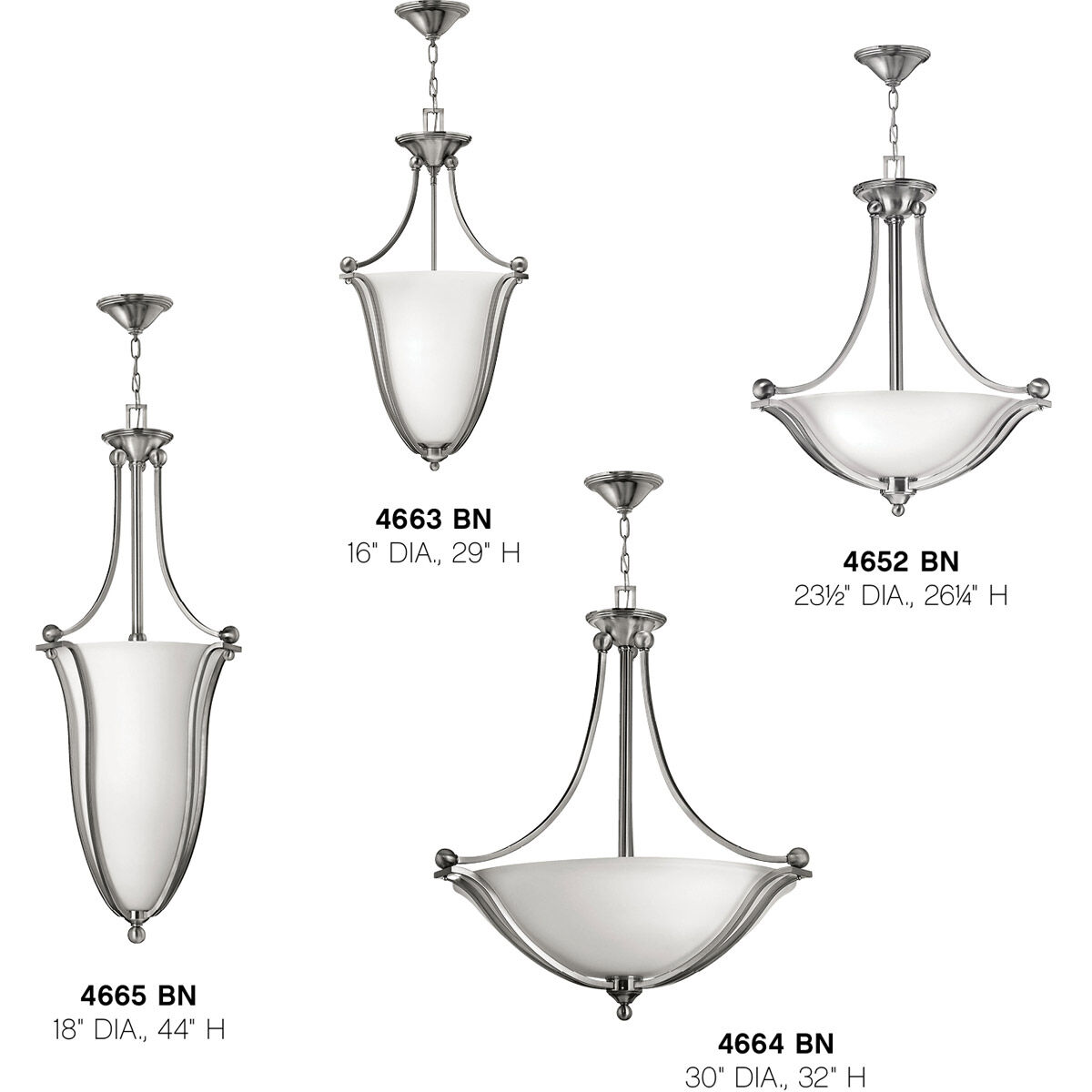 Bolla 6 Light 18 inch Brushed Nickel Inverted Pendant Ceiling Light