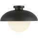 Alora Mood Rubio 1 Light 16 inch Matte Black/Opal Matte Glass Flush Mount Ceiling Light
