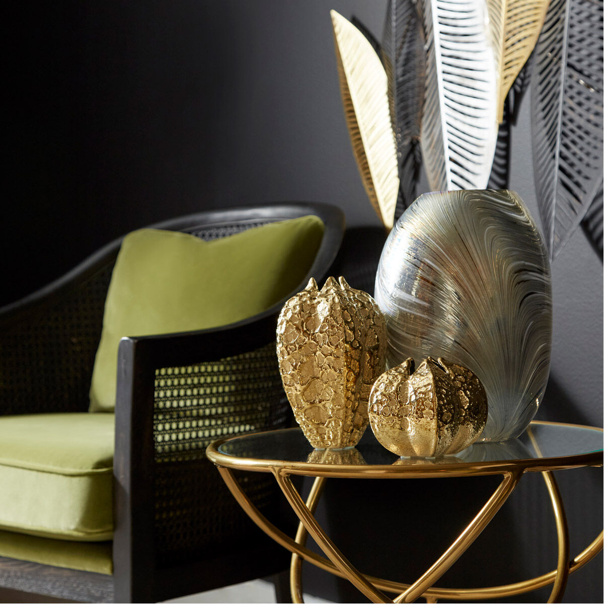 Gyroscope 19 inch Gold Side Table