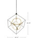 Monza LED 39.38 inch Black/Antique Brass Chandelier Ceiling Light