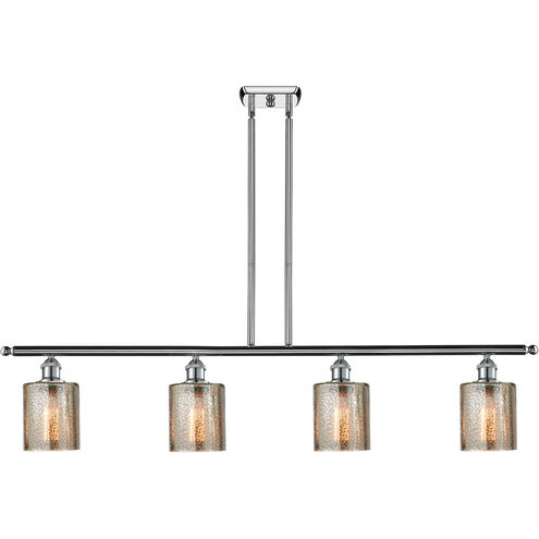 Ballston Cobbleskill 4 Light 48 inch Polished Chrome Island Light Ceiling Light in Mercury Glass, Ballston