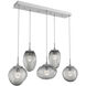 Cosmos LED LED Classic Silver Linear Pendant Ceiling Light in 3000K LED, Zircon Inner - Smoke Outer, Multi-Pendant