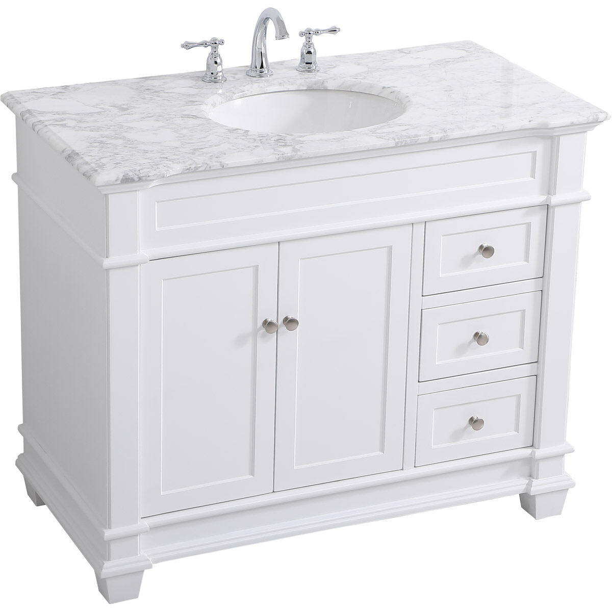 Wesley 42 X 22 X 35 inch White Vanity Sink Set