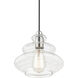 Everett 1 Light 9 inch Brushed Nickel with Chrome Finish Accents Pendant Ceiling Light