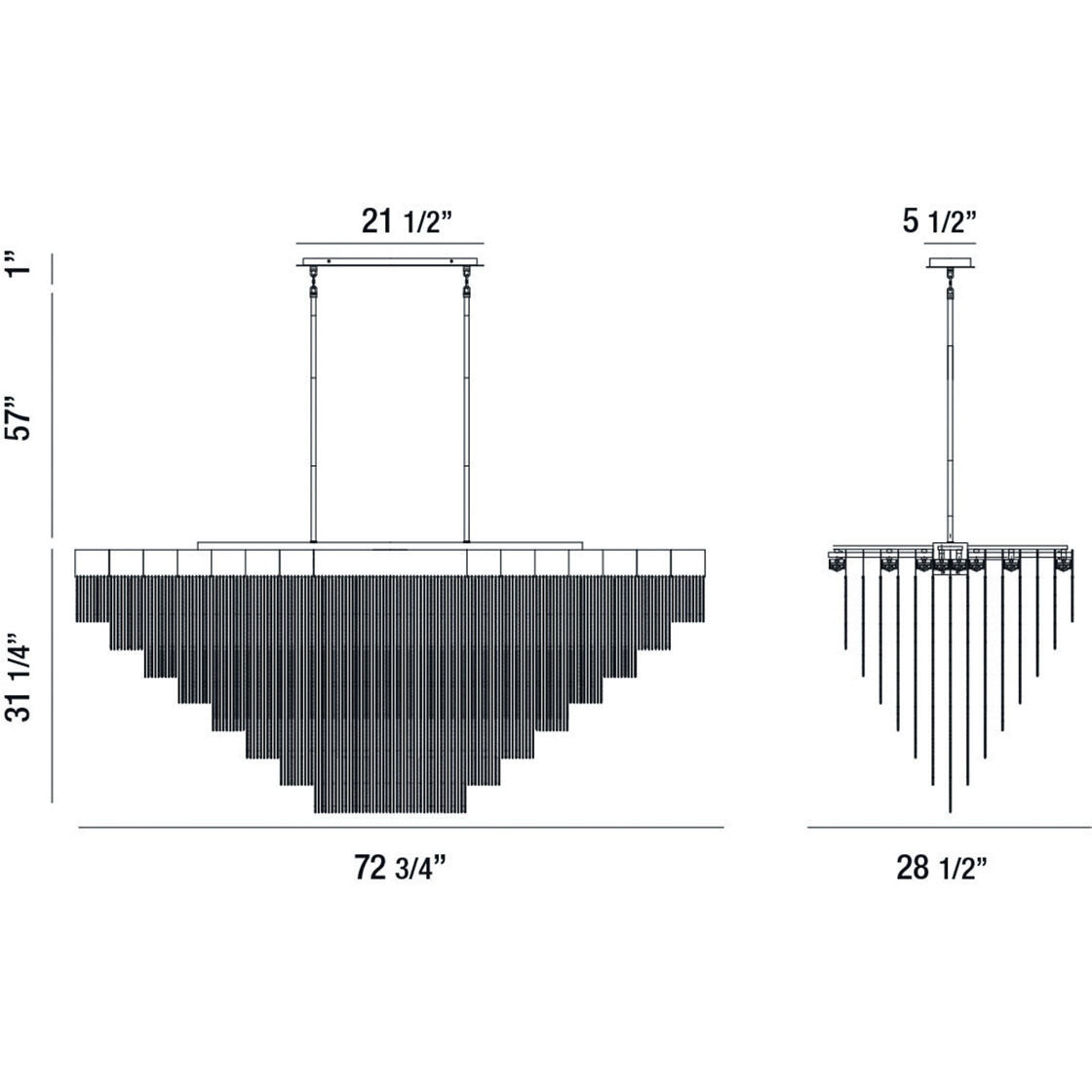 Bloomfield LED 28.5 inch Gold Chandelier Ceiling Light